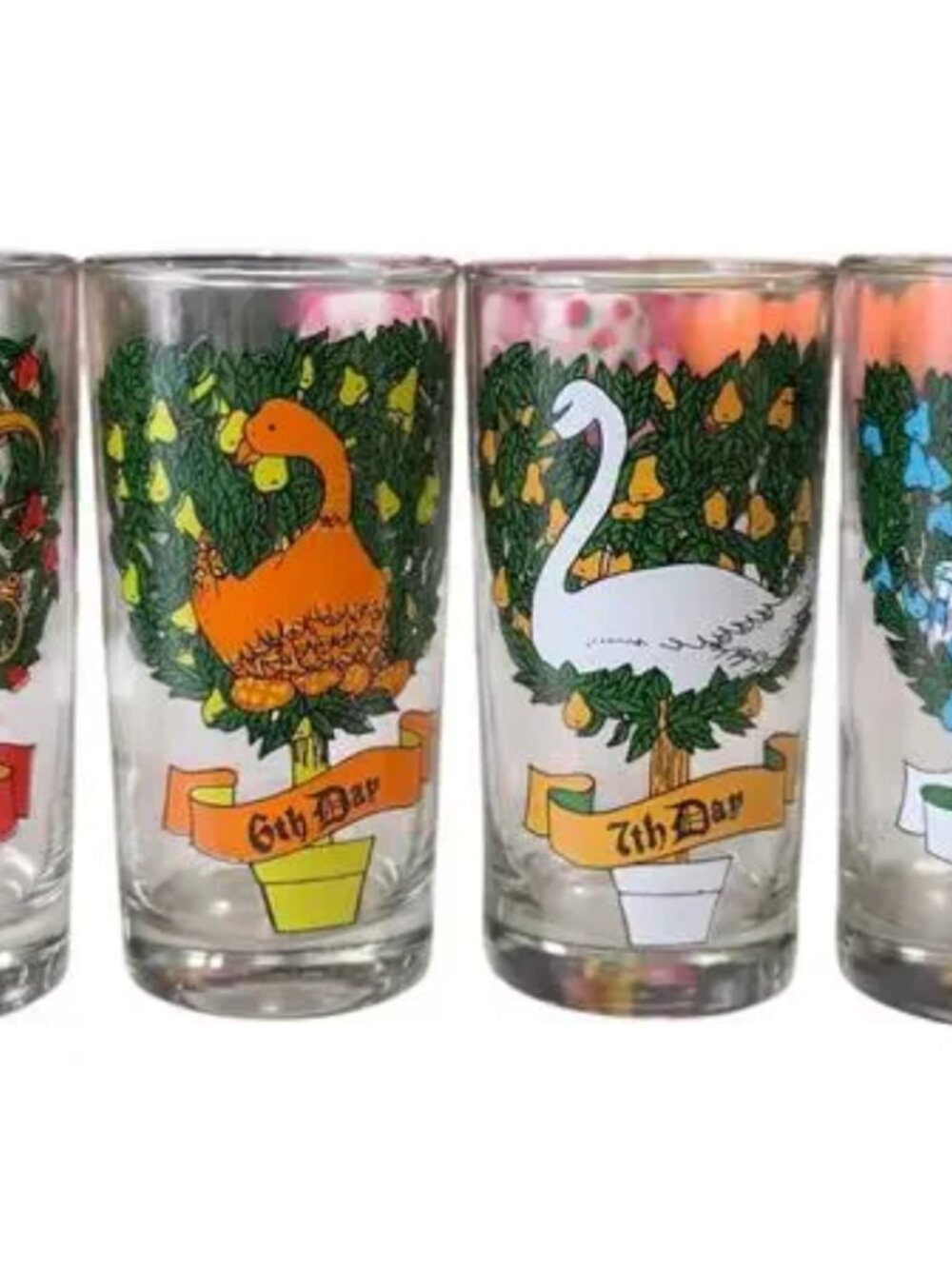 Vintage Twelve Days of Christmas Glasses Complete Set of 12 - Picture 2 of 4